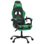 Silla gaming con reposapiés cuero sintético negro verde de vidaXL, Sillones para videojuegos - Ref: Foro24-3143905, Precio: 1...