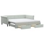 Trundle sofa bed with drawers light gray velvet 100x200 cm by vidaXL, Beds and slatted bases - Ref: Foro24-3197850, Price: 50...