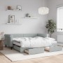 Trundle sofa bed with drawers light gray velvet 90x190 cm by vidaXL, Beds and slatted bases - Ref: Foro24-3197856, Price: 568...