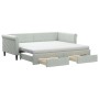 Trundle sofa bed with drawers light gray velvet 90x190 cm by vidaXL, Beds and slatted bases - Ref: Foro24-3197856, Price: 568...