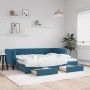 Trundle sofa bed with drawers blue velvet 80x200 cm by vidaXL, Beds and slatted bases - Ref: Foro24-3196731, Price: 325,62 €,...