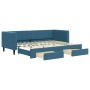 Trundle sofa bed with drawers blue velvet 80x200 cm by vidaXL, Beds and slatted bases - Ref: Foro24-3196731, Price: 325,62 €,...