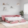 Trundle sofa bed with pink velvet drawers 80x200 cm by vidaXL, Beds and slatted bases - Ref: Foro24-3196735, Price: 326,66 €,...