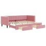 Sofá cama nido con cajones terciopelo rosa 80x200 cm de vidaXL, Camas y somieres - Ref: Foro24-3196735, Precio: 327,17 €, Des...