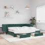 Trundle sofa bed with drawers dark green velvet 100x200 cm by vidaXL, Beds and slatted bases - Ref: Foro24-3196748, Price: 33...