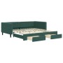 Trundle sofa bed with drawers dark green velvet 100x200 cm by vidaXL, Beds and slatted bases - Ref: Foro24-3196748, Price: 33...