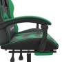 Silla gaming con reposapiés cuero sintético negro verde de vidaXL, Sillones para videojuegos - Ref: Foro24-3143905, Precio: 1...