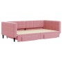 Sofá cama nido con cajones terciopelo rosa 100x200 cm de vidaXL, Camas y somieres - Ref: Foro24-3196749, Precio: 338,99 €, De...