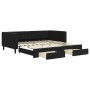 Sofá cama nido con cajones terciopelo negro 100x200 cm de vidaXL, Camas y somieres - Ref: Foro24-3196750, Precio: 328,64 €, D...