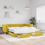 Trundle sofa bed with drawers yellow velvet 100x200 cm by vidaXL, Beds and slatted bases - Ref: Foro24-3196751, Price: 378,74...