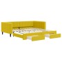 Trundle sofa bed with drawers yellow velvet 100x200 cm by vidaXL, Beds and slatted bases - Ref: Foro24-3196751, Price: 378,74...