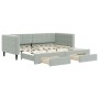 Trundle sofa bed with drawers light gray velvet 90x190 cm by vidaXL, Beds and slatted bases - Ref: Foro24-3196752, Price: 317...