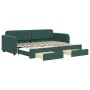 Trundle sofa bed with drawers dark green velvet 80x200 cm by vidaXL, Beds and slatted bases - Ref: Foro24-3196972, Price: 332...