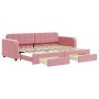 Sofá cama nido con cajones terciopelo rosa 80x200 cm de vidaXL, Camas y somieres - Ref: Foro24-3196973, Precio: 347,99 €, Des...