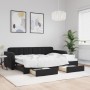 Sofá cama nido con cajones terciopelo negro 80x200 cm de vidaXL, Camas y somieres - Ref: Foro24-3196974, Precio: 332,13 €, De...