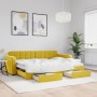 Trundle sofa bed with drawers yellow velvet 80x200 cm by vidaXL, Beds and slatted bases - Ref: Foro24-3196975, Price: 355,99 ...