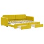 Trundle sofa bed with drawers yellow velvet 80x200 cm by vidaXL, Beds and slatted bases - Ref: Foro24-3196975, Price: 355,99 ...