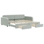 Trundle sofa bed with drawers light gray velvet 90x200 cm by vidaXL, Beds and slatted bases - Ref: Foro24-3196977, Price: 334...