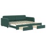 Trundle sofa bed with drawers dark green velvet 90x200 cm by vidaXL, Beds and slatted bases - Ref: Foro24-3196979, Price: 331...