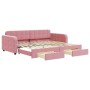 Trundle sofa bed with pink velvet drawers 90x200 cm by vidaXL, Beds and slatted bases - Ref: Foro24-3196980, Price: 326,71 €,...