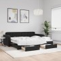 Trundle sofa bed with drawers black velvet 90x200 cm by vidaXL, Beds and slatted bases - Ref: Foro24-3196981, Price: 353,45 €...