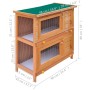 Casa de animales pequeños jaula conejera 4 puertas madera de vidaXL, Jaulas y habitáculos para animales pequeños - Ref: Foro2...