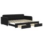 Sofá cama nido con cajones terciopelo negro 90x200 cm de vidaXL, Camas y somieres - Ref: Foro24-3196981, Precio: 346,35 €, De...