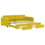 Trundle sofa bed with drawers yellow velvet 90x200 cm by vidaXL, Beds and slatted bases - Ref: Foro24-3196982, Price: 378,15 ...