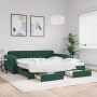 Sofá cama nido con cajones terciopelo verde oscuro 100x200 cm de vidaXL, Camas y somieres - Ref: Foro24-3196986, Precio: 379,...