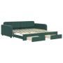 Sofá cama nido con cajones terciopelo verde oscuro 100x200 cm de vidaXL, Camas y somieres - Ref: Foro24-3196986, Precio: 379,...