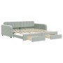 Trundle sofa bed with drawers light gray velvet 100x200 cm by vidaXL, Beds and slatted bases - Ref: Foro24-3196984, Price: 35...