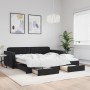 Sofá cama nido con cajones terciopelo negro 100x200 cm de vidaXL, Camas y somieres - Ref: Foro24-3196988, Precio: 385,36 €, D...