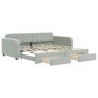 Trundle sofa bed with drawers light gray velvet 90x190 cm by vidaXL, Beds and slatted bases - Ref: Foro24-3196990, Price: 334...