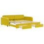 Trundle sofa bed with drawers yellow velvet 100x200 cm by vidaXL, Beds and slatted bases - Ref: Foro24-3196989, Price: 373,88...