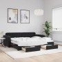 Sofá cama nido con cajones terciopelo negro 90x190 cm de vidaXL, Camas y somieres - Ref: Foro24-3196992, Precio: 362,99 €, De...