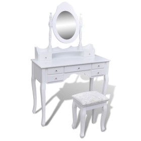 Dressing table with mirror and stool 7 drawers white by vidaXL, Bedroom Dressers - Ref: Foro24-241002, Price: 241,00 €, Disco...