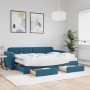 Sofá cama nido con cajones terciopelo azul 80x200 cm de vidaXL, Camas y somieres - Ref: Foro24-3196993, Precio: 500,60 €, Des...