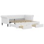 Trundle sofa bed with drawers white synthetic leather 90x200 cm by vidaXL, Beds and slatted bases - Ref: Foro24-3197732, Pric...