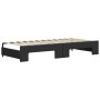 Trundle sofa bed with drawers black synthetic leather 90x200 cm by vidaXL, Beds and slatted bases - Ref: Foro24-3197731, Pric...