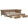 Trundle sofa bed with drawers cappuccino synthetic leather 90x200 cm by vidaXL, Beds and slatted bases - Ref: Foro24-3197734,...