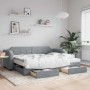 Trundle sofa bed with drawers light gray fabric 80x200 cm by vidaXL, Beds and slatted bases - Ref: Foro24-3197665, Price: 339...