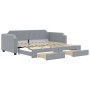 Trundle sofa bed with drawers light gray fabric 80x200 cm by vidaXL, Beds and slatted bases - Ref: Foro24-3197665, Price: 339...