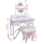 Dressing table with mirror and stool 7 drawers white by vidaXL, Bedroom Dressers - Ref: Foro24-241002, Price: 240,68 €, Disco...