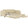 Trundle sofa bed with drawers cream fabric 80x200 cm by vidaXL, Beds and slatted bases - Ref: Foro24-3197669, Price: 323,59 €...