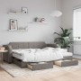 Trundle sofa bed with drawers taupe gray fabric 80x200 cm by vidaXL, Beds and slatted bases - Ref: Foro24-3197668, Price: 332...