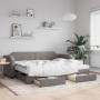 Trundle sofa bed with drawers taupe gray fabric 100x200 cm by vidaXL, Beds and slatted bases - Ref: Foro24-3197678, Price: 37...