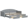 Trundle sofa bed with drawers light gray fabric 80x200 cm by vidaXL, Beds and slatted bases - Ref: Foro24-3197561, Price: 321...