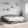 Trundle sofa bed with drawers taupe gray fabric 80x200 cm by vidaXL, Beds and slatted bases - Ref: Foro24-3197564, Price: 328...