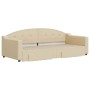 Sofá cama nido con cajones tela color crema 90x200 cm de vidaXL, Camas y somieres - Ref: Foro24-3197570, Precio: 328,09 €, De...