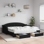 Trundle sofa bed with drawers black fabric 90x190 cm by vidaXL, Beds and slatted bases - Ref: Foro24-3197578, Price: 359,79 €...